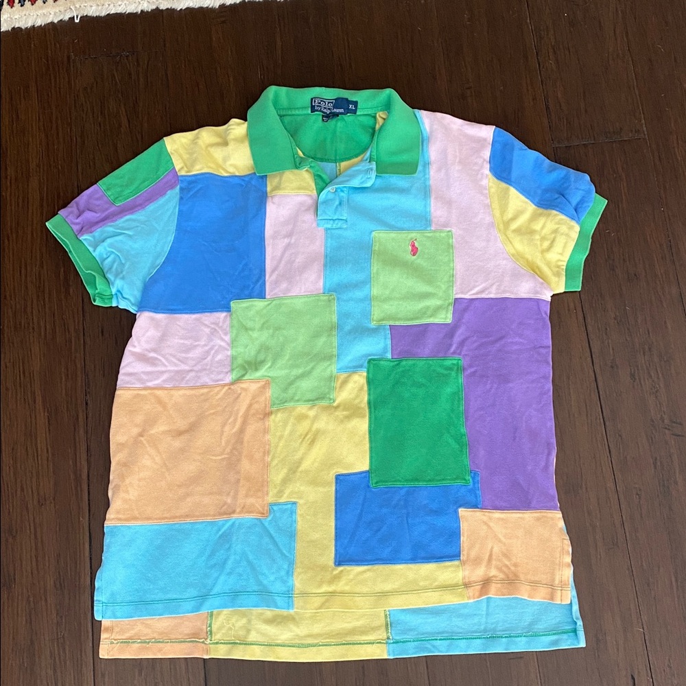 Ralph Lauren Multicolor Patchwork Polo Shirt - image 1